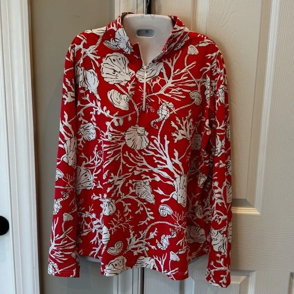 ICIKULS IBKUL Long Sleeve Tennis/Golf Performance Quarter Zip Collar Top Sz XL - Picture 1 of 9